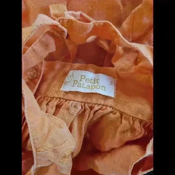 Petit Patapon Orange Summer Dress for Girls - Picture 3 of 5